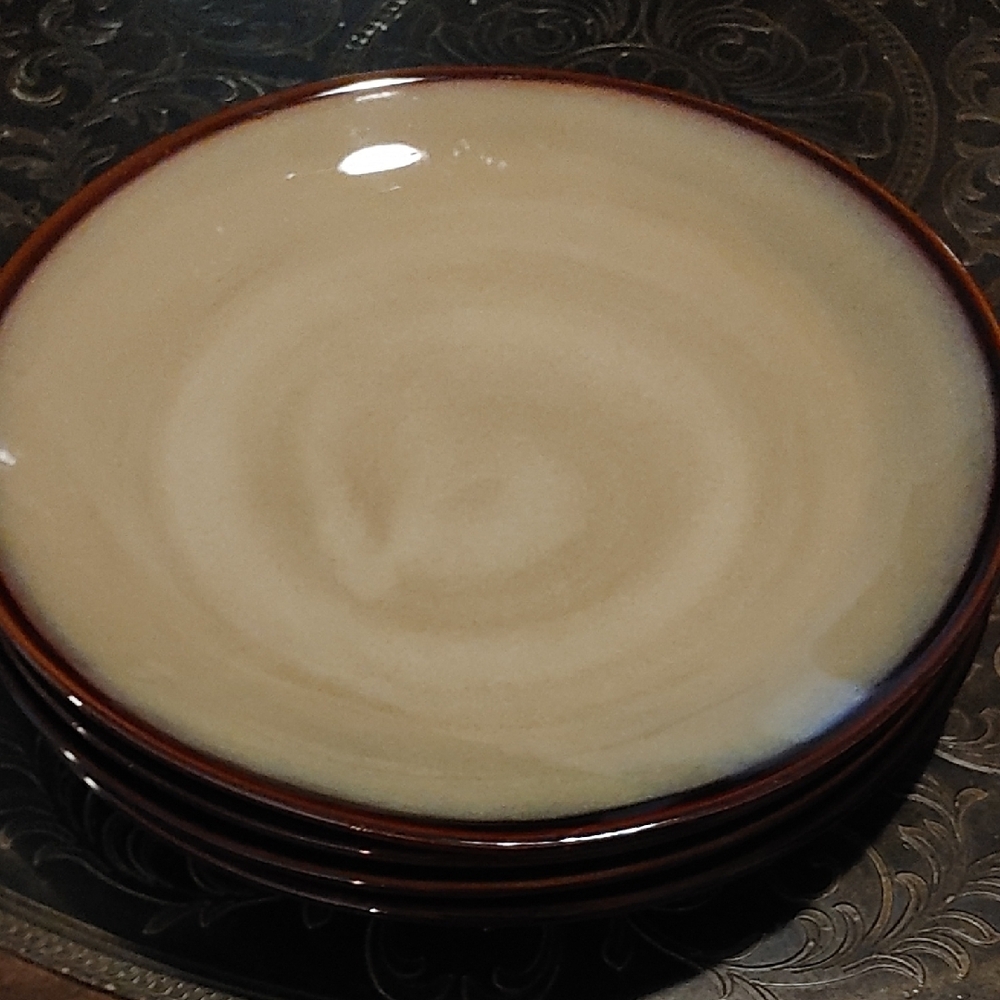Sango Nova Brown 4 Dinner Plates 4933